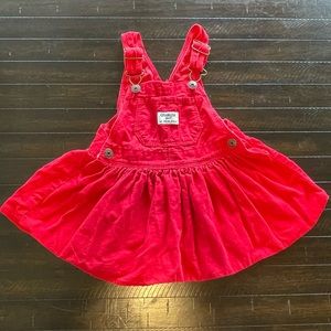 OshKosh B’Gosh Red Corduroy Overall Dress